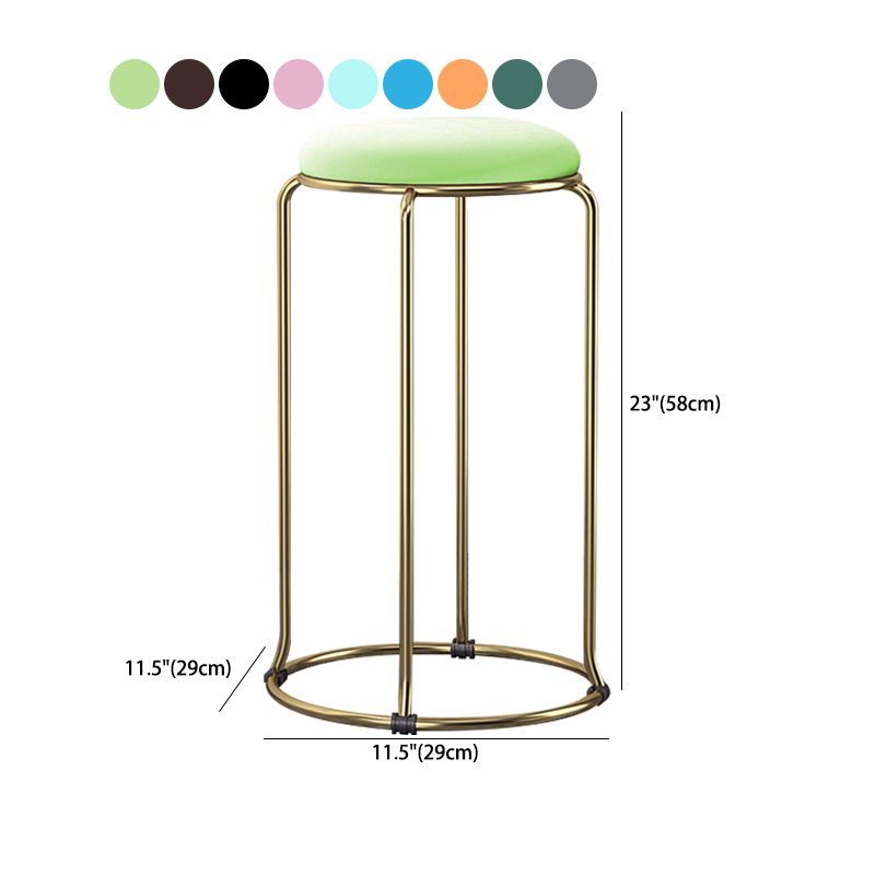 Scandinavian Stackable Armless Bar Stools Round Seat Backless Barstool