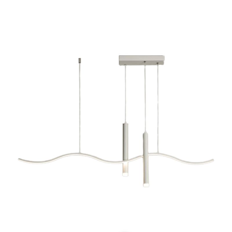 White Ceiling Light LED Contemporary Kitchen Island Lighting for Dining Room