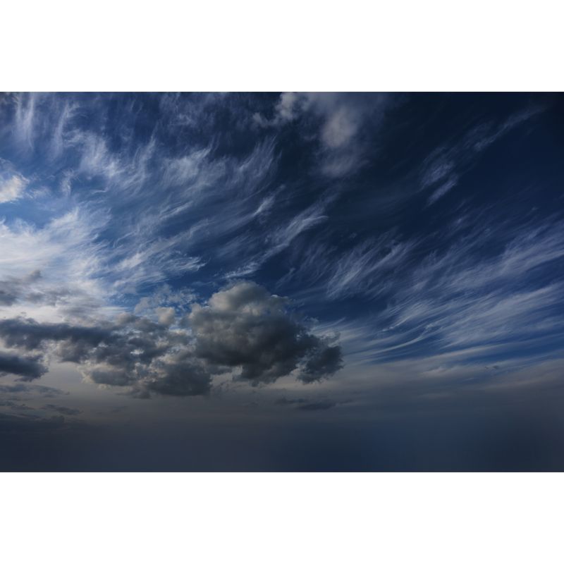 Photo Print Cloud Wallpaper Mural Modern Pretty Sky Scenery Wall Art in Sky Blue-White