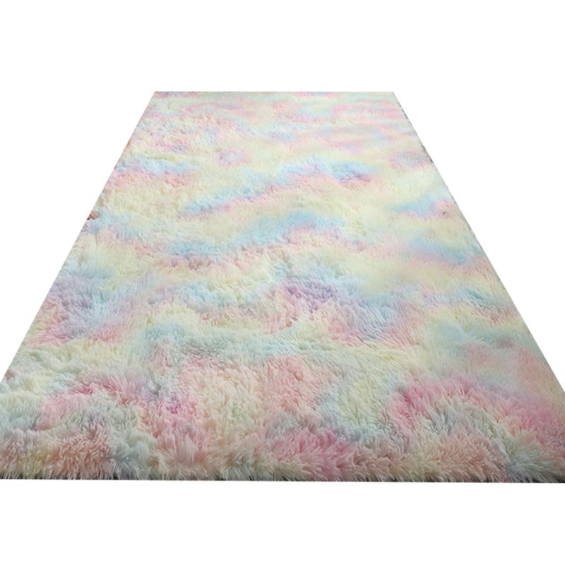 Zeitgenössischer Schlafzimmerteppich, mehrfarbig, einfarbig, für den Innenbereich, Polyester, rutschfeste Unterseite, haustierfreundlicher Bereichsteppich