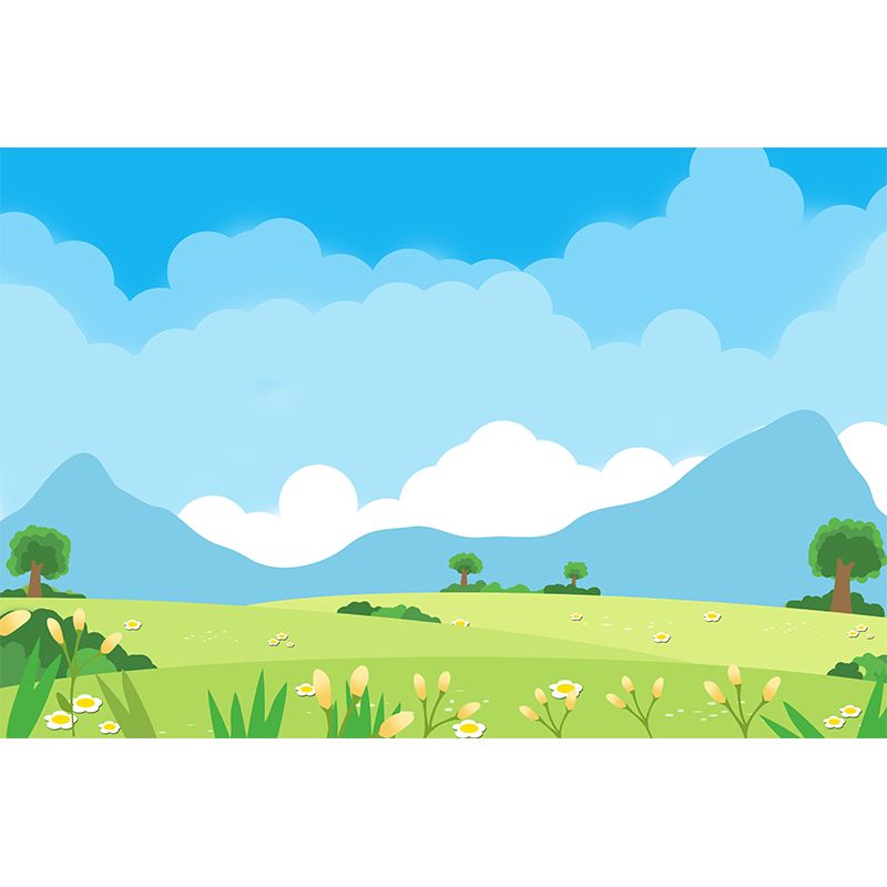 Scenery Illustration Wallpaper Mildew Resistant Sleeping Room Wall Mural