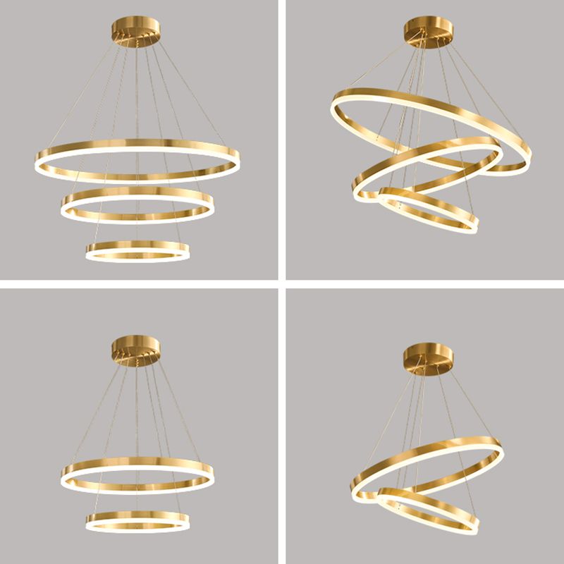 Nuove lampadario lampadario a lampadario a livello oro moderno oro lampada a led acrilica per soggiorno