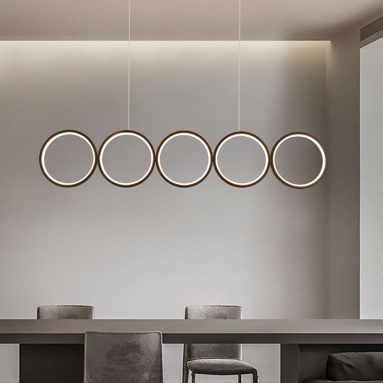 Lampada sospesa a LED ANULUS nero in moderna luce da soffitto da interno in ferro battuto con ombra acrilica