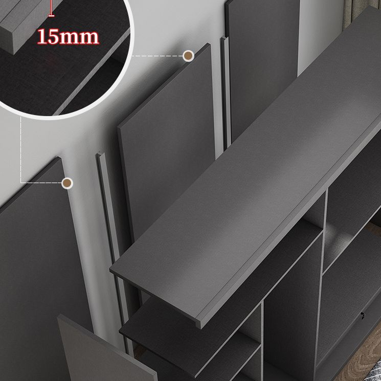 Contemporary Style Wardrobe Armoire Grey Engineered Wood Wardrobe