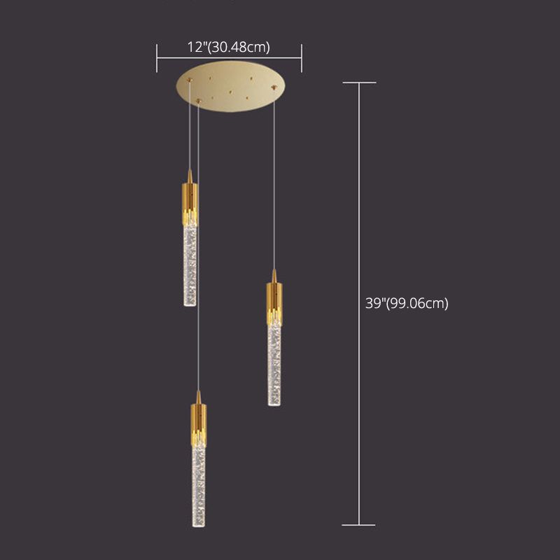 Column Hanging Light Fixtures Post-Modern Aluminum Ceiling Pendant for Living Room