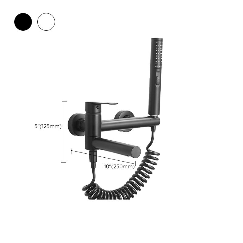 Swivel Spout Tub Faucet Trim Single Lever Handle Handshower Bath Filler with Shower Hose