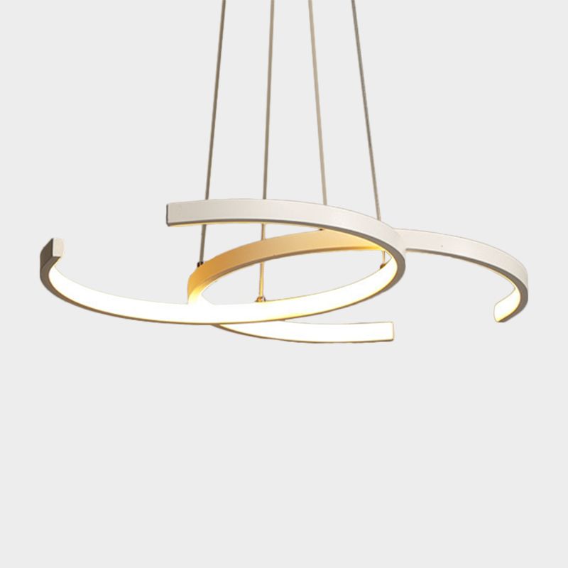 LAMPE DE CHANDEIR CHANDELER NOIR / BLANC 2 LED PENDANT D'ÉCLAIRAGE MÉTALLIQUE DOWN EN LUMIÈRE CHAUD / BLANC