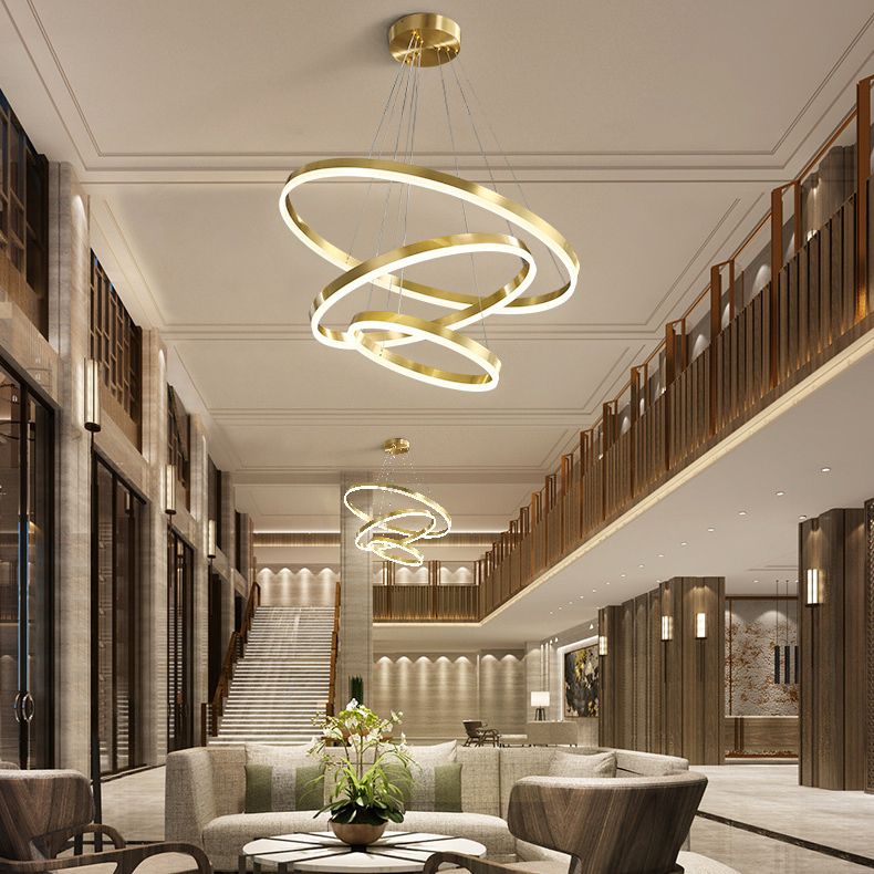 Postmodern Orbicular Suspended Lighting Fixture Acrylic Hanging Ceiling Fixture for Restaurant