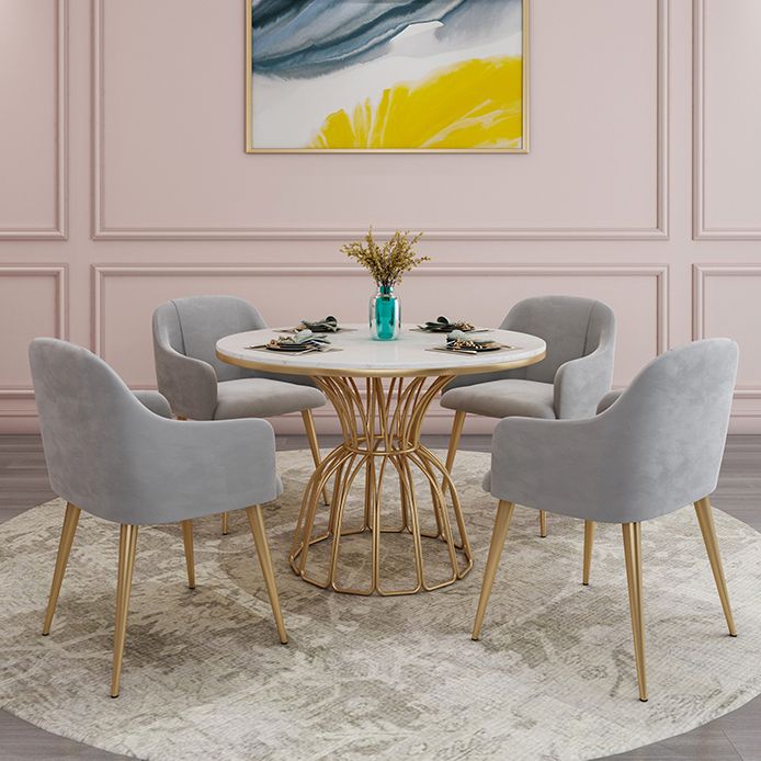 Nordic 1/5 Pieces Dining Set Round Stone Dining Table for Dining Room
