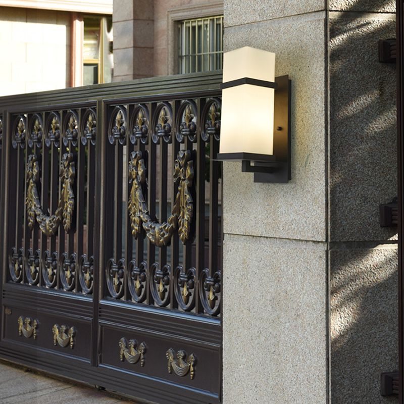 Contemporary Wall Sconce Glass Outdoor Wall Light Fixture for Courtyard