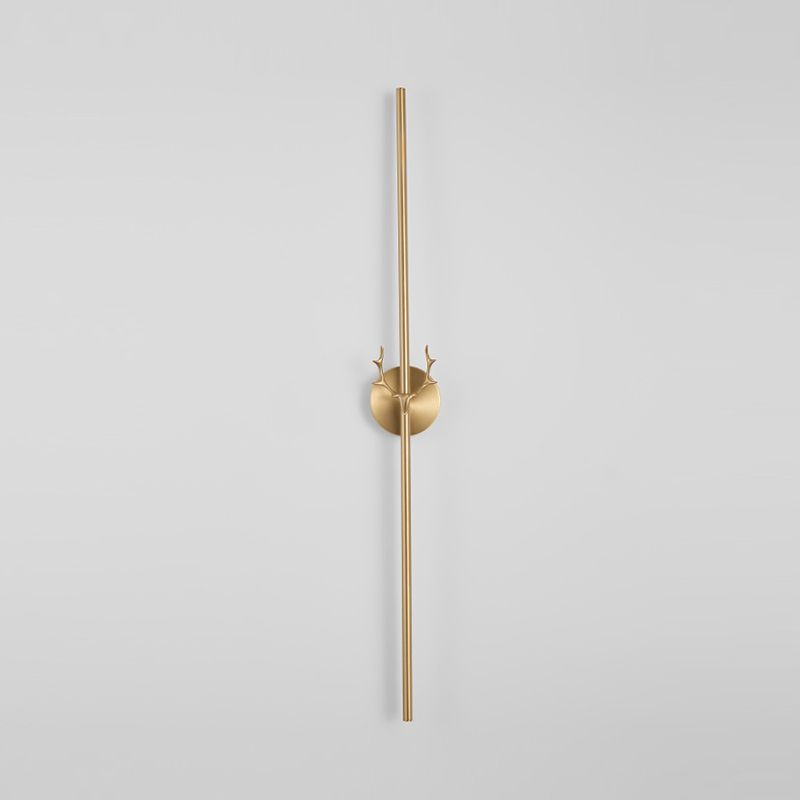 Contemporary LED Wall Sconce Thin-Line Sconce Lighting with Brass for Bedroom