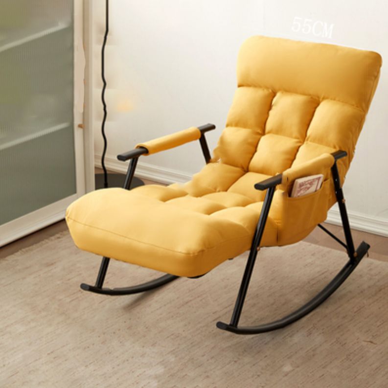 Contemporary Cushions Rocker Chair Metal Frame Spindle Rocker Chair for Living Room