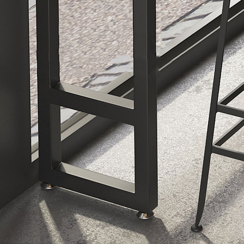 Modern 1/7 Pieces Bar Table Set Rectangle Pine Wood Counter Table with High Stools for Bar