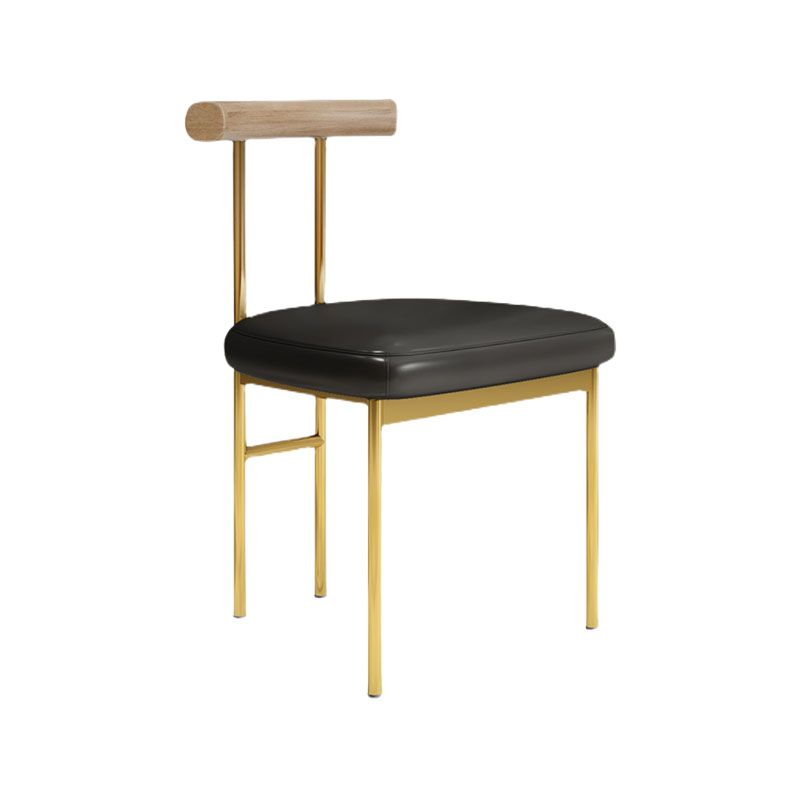 Silla de comedor de metal de estilo nórdico, silla lateral de comedor con respaldo abierto para uso en restaurantes