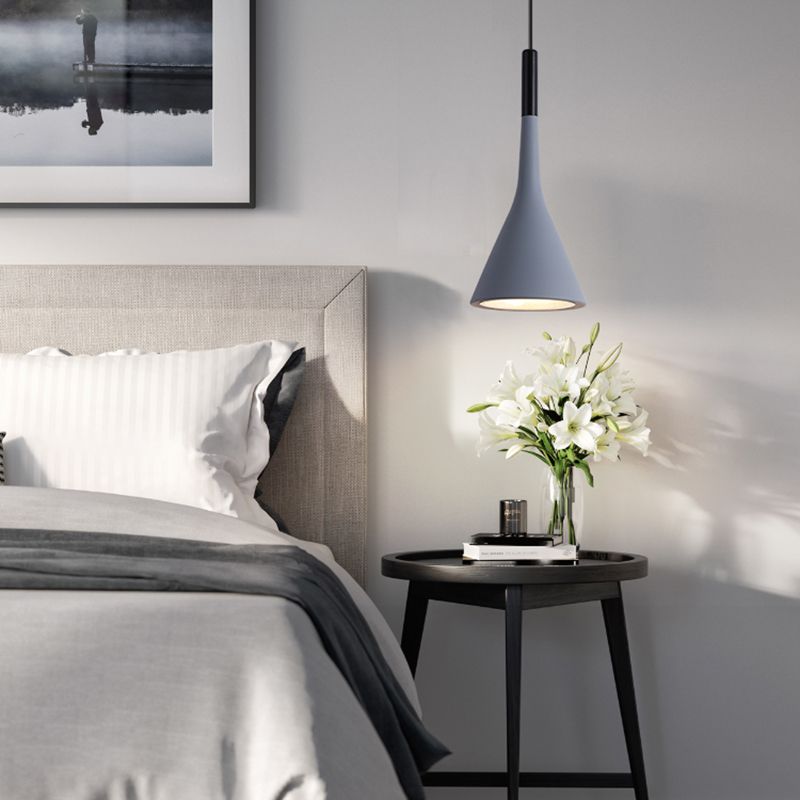 Cone Shape Glass Hanging Light Modern Style 1 Light Hanging Light Fixture