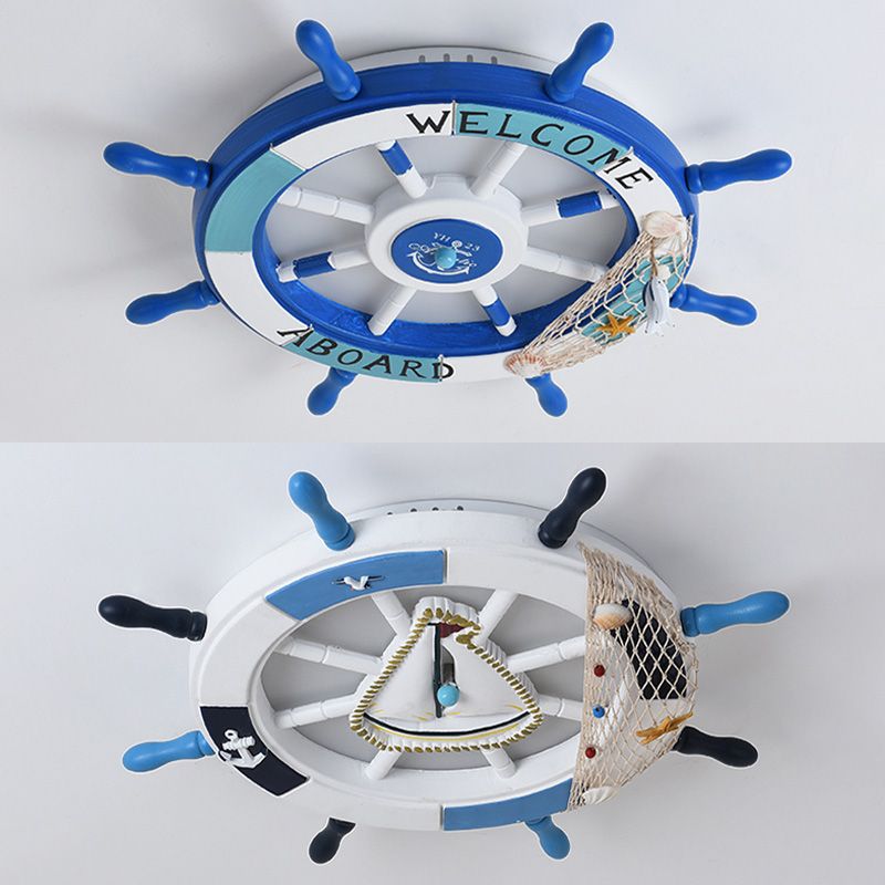 Children's room Ceiling Light Fixture Boy Bedroom Study Mediterranean Style Kindergarten cCartoon Helmsman Creative Lamps