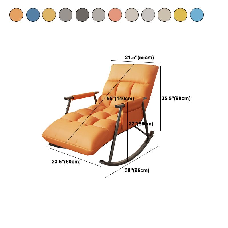 Modern Cushions Rocker Chair Metal Frame Spindle Rocker Chair for Living Room