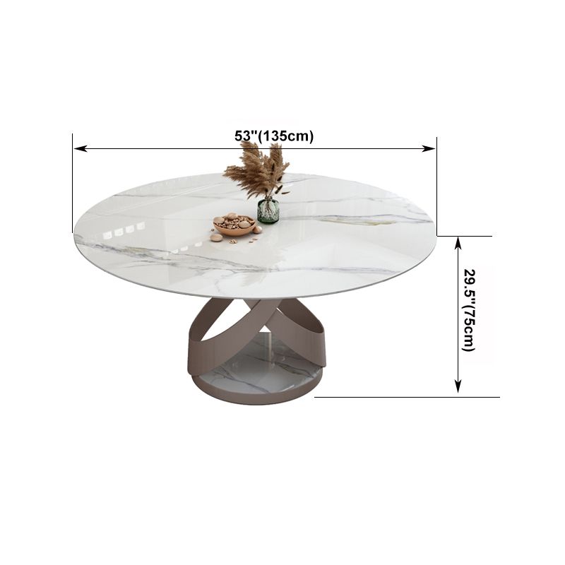 Glam Sintered Steen Witte tafel Ronde vorm Standaard eettafel voor keuken