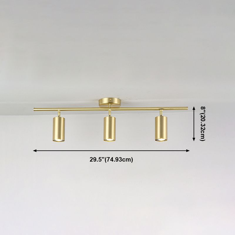 Lámpara de techo de riel cilíndrico Simple y moderna, luz de montaje empotrado de aluminio