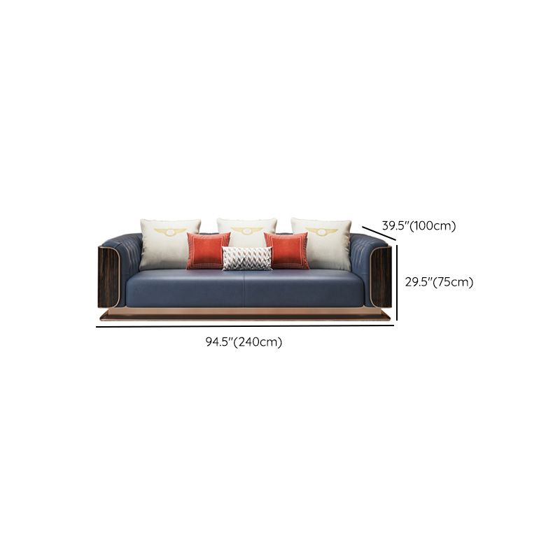 Modern Genuine Leather Sofa 29.52" High Pillow Top Arm Sofa