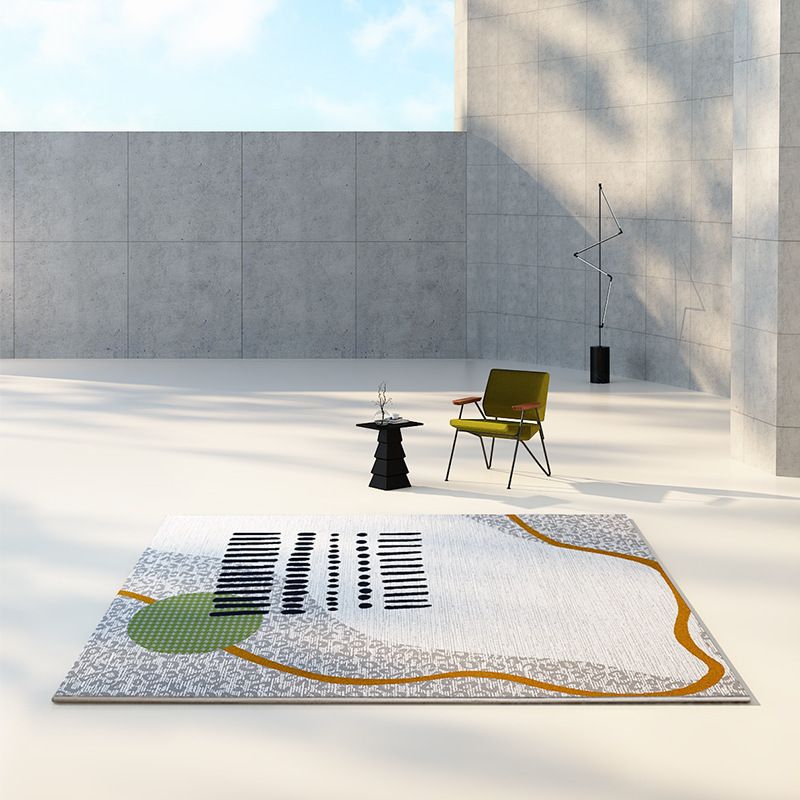 Modern Polyester Carpet Trendy Zebra Pattern Carpet Non-Slip Area Rug for Living Room