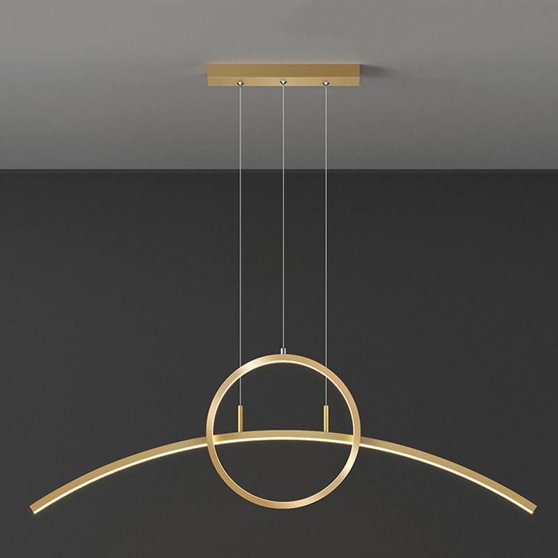 2 Lights Geometric Pendant Lighting Modern Metal Island Lighting