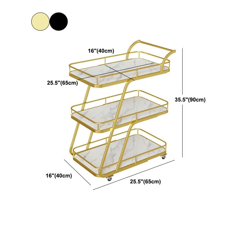 35.43" High Rolling Contemporary Prep Table Metal Prep Table with Open Storage
