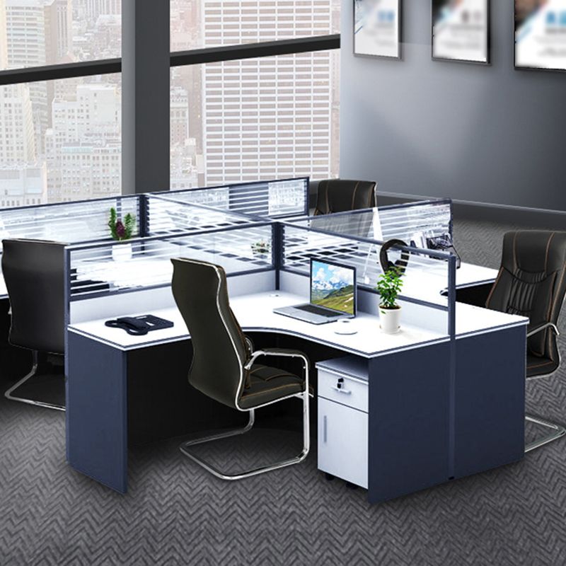 Faux Leather Task Chair Modern High Back Office Chair with Fixed Arms