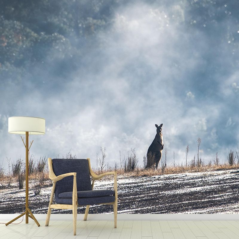 Strong Kangaroo Mural Photography Mildew Resistant Boys Room Mural Wall Art