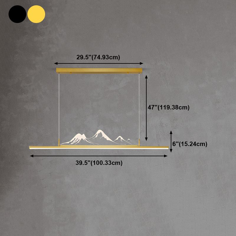 Colgante moderno de la isla de aluminio en la isla LED para comedor