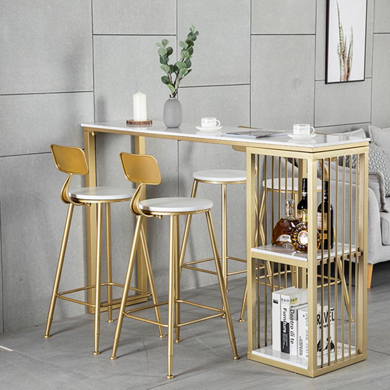 Rectangular Bar Table Set Glam 1/2/3/5 Pieces Bar Table and Stools for Dining Room