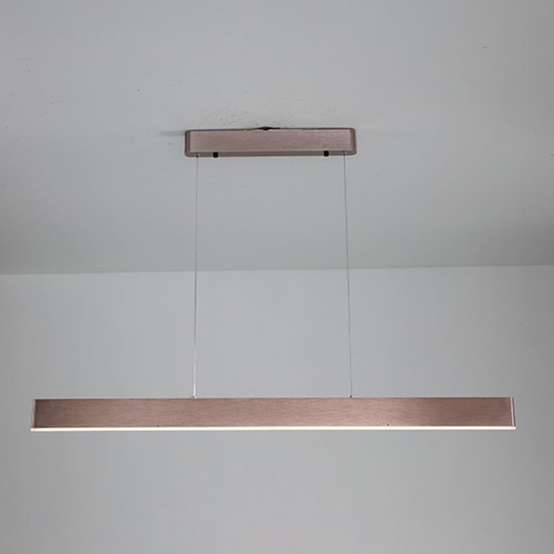 1 Light Rectangle Island Lights Contemporary Metal Island Lighting in Black