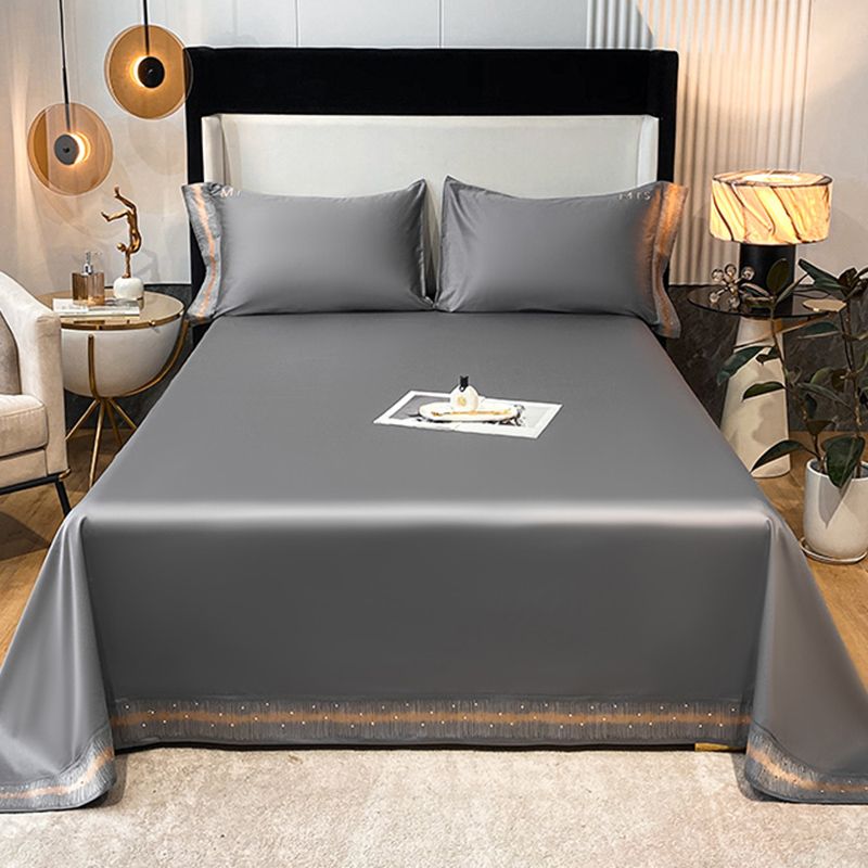 Cotton Sheet Sets 1-Piece Embroidery Wrinkle Resistant Bed Sheet