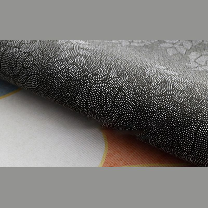 Pink Modern Rug Polyester Color Block Area Rug Non-Slip Backing Rug for Living Room