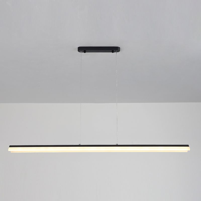 Lampadario a ciondolo lineare metallico Luce isola contemporanea per sala da pranzo