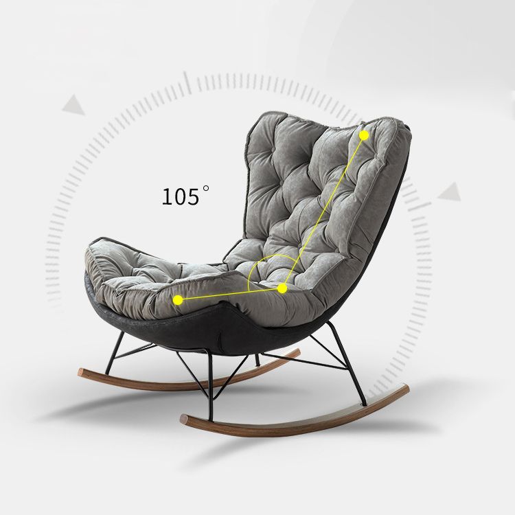 Contemporary Single Sofa Rocking Chair Lazy Rocking Chair for Living Room and Bedroom