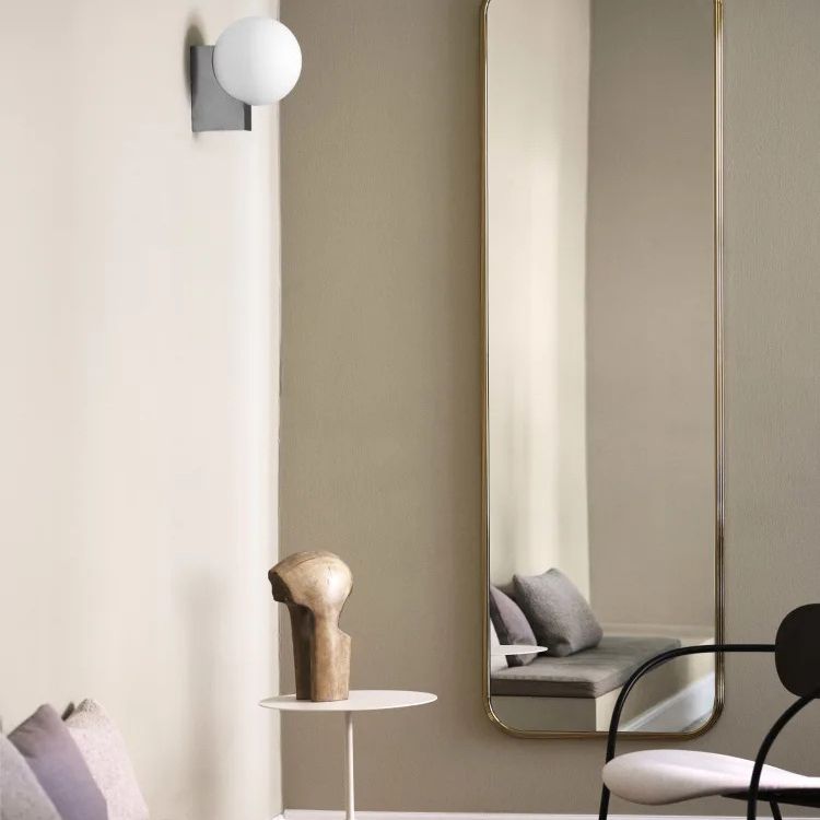 Contemporary Vanity Light White Glass Shade Wall Light Sconce for Washroom