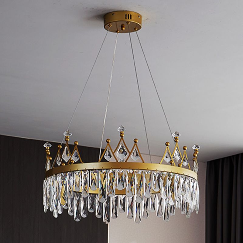 New Modern Gold Tiered Chandelier Light Fixtures Crystal LED Hanging Lamp for Living Room
