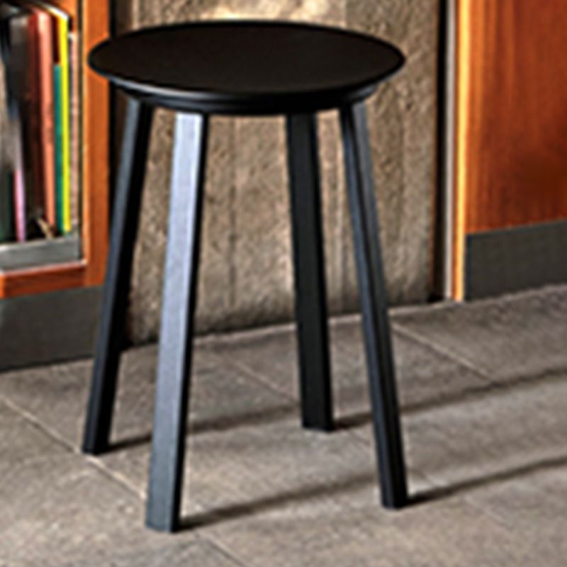Contemporary Backless Barstool Round Seat Armless Bar Stools with 4 Metal Legs