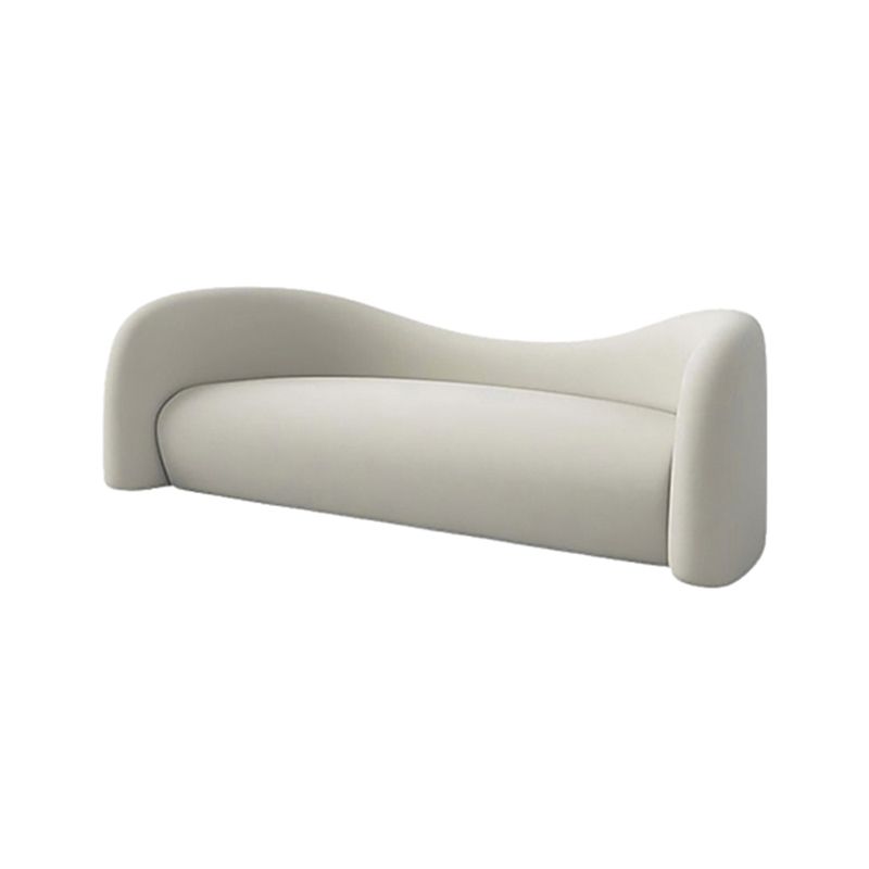 Contemporary Curved Sofa Sloped Arm Sofa with Tight Back for Living Room