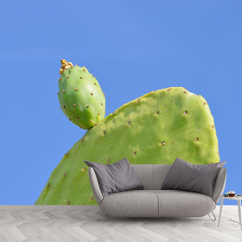Tropical Cactus Mural Decal Moisture Eco-friendly Wallpaper Resistant for Dining Room