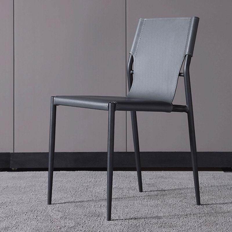 Modern Style Side Chair Leather Dining Chair with 4 Legs for Home Use