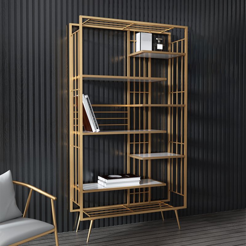 Glam Metal Bookshelf Etagere Shelf Bookcase for Study Room 70.9" H X 11.8" W