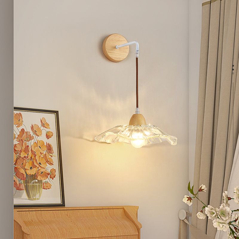 Contemporary Wall Light Fixture Glass Shade Wall Light Sconce for Bedroom