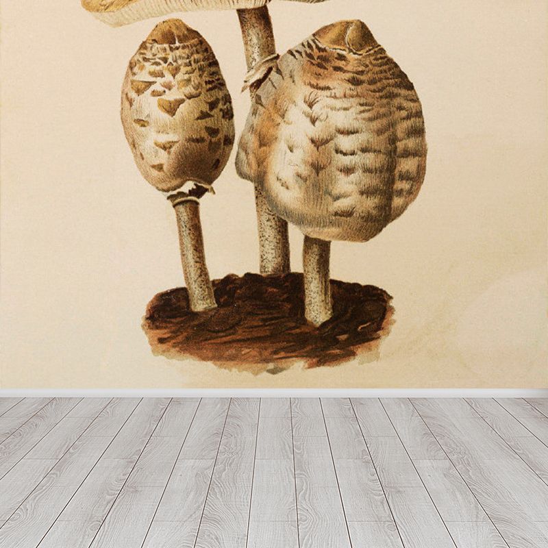 Big Button Mushroom Mural Wallpaper Decorative Contemporary Dining Room Wall Art