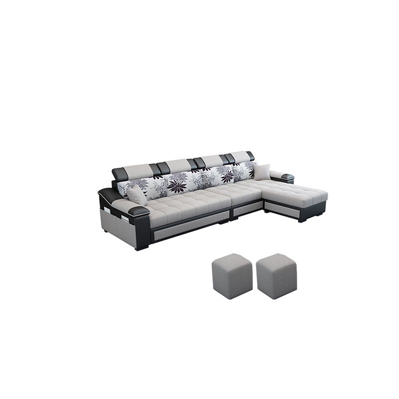 Contemporary Pillow Top Arm Reversible L-Shape Furniture Sectionals
