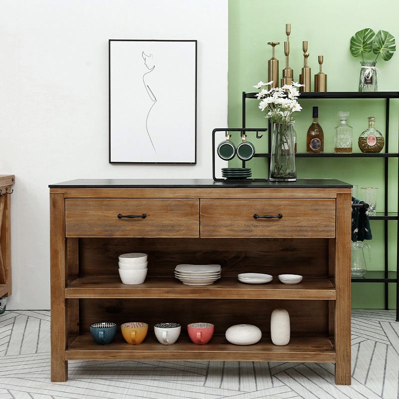 Modern Stationary Kitchen Island table Wood Kitchen Island table