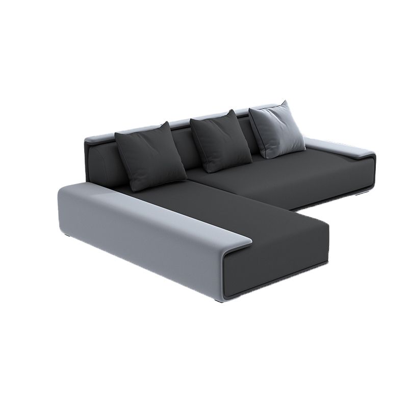 Contemporary Industrial Fabric Sofa with Bolster Pillows 29.53"High Pillow Top Arm Sofa