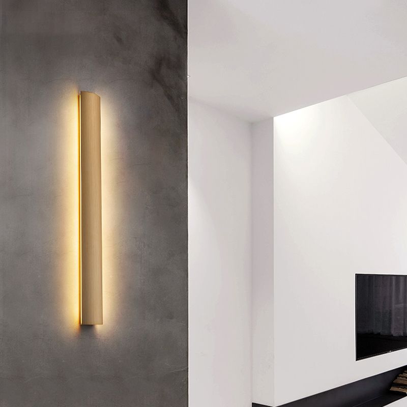 Metal Linear Shade Wall Sconce Modern Style 1-Light Wall Mount Lighting