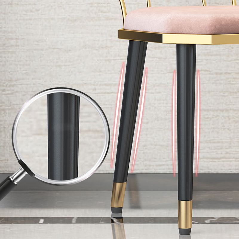 Nordic Style Velvet Dining Chair Metal Dining Chairs for Restaurant Use